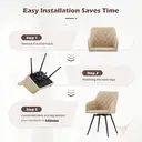 CLIPOP Faux Leather Dining Chairs, Set of 2, 360 °Swivel Upholstered Kitchen Chairs Armchair with Backrest and Metal Legs for Home Office Bedroom Living Room Lounge 0588 cream 54.5*60*84 cm image 6