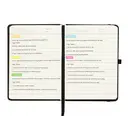 Jubiluu Carnet cartonné A6 premium avec marque-page, pages lignées, 100 g/m² - Noir intense image 5