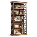 tribesigns 5-Tier Bookshelf, 180 cm Industrial-Style Bookshelf/Cabinet, Floorstanding 5-Tier Display & Storage Shelf, Tall Bookshelf for Home Office, Living Room, Bedroom, Brown & Black image 0