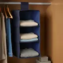 Essentials by Premier 3 Sections Blue Hanging Garment Organiser image 1