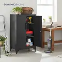 Ochama x SONGMICS Armoire à outils métallique avec portes verrouillables et étagères, organisateur de garage pour bureau ou maison, noir image 3