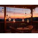 Globe LED String Lights with Clear Plastic Bulbs | 10×5L Warm White LEDs, 10 Bulbs (6×9cm/bulb), 30cm Spacing, 50cm Transparent Cord, Silver Metal Base | With 3AA Battery Box(Indoor/Timer), Battery Not Included image 5