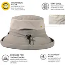 TOP-EX Chapeau de soleil pour femme en forme de seau avec grand rebord, trou pour cheveux tressés, packable pour l’été, voyage, plage et plein air - Gris image 5