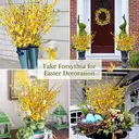 Yuejia 3PCS 3.28ft/1mArtificial Forsythia Stem Artificial Orchids Flowers Silk Forsythia Branches, Long Stem Flowers Yellow Winter Jasmine for Home Decor Indoor Floral Arrangements Wedding Farmhouse Cemetery image 4