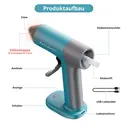 TILSWALL Kabellose Heißklebepistole mit (20 Stück) 7 x 140 mm Klebesticks, Mini wiederaufladbare Heißklebepistole USB-C, 30 s schnelles Aufheizen, Tropfstopp-Düse, ideal für DIY, Basteln & Reparaturen – Blau image 2