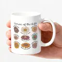 Alphynix 1 Mug Femme de la Bible, 33cl tasse chrétienne inspirante avec 9 qualités comme Foi Servir Amour, design marguerites colorées, cadeau réconfortant pour femmes,Le cadeau de la saint-valentin, cadeau d’anniversaire image 2