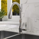 Homary Tracier Gooseneck Single Lever Handle Kitchen Tap with Pull Out Spray Chrome image 4