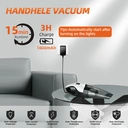 ATSHARK Handheld Vacuum Cleaner, 8000Pa Strong Suction, Lightweight and Portable, Wireless Charging, Can Use Car Power Charging, Suitable for Home, Car, Carpet, Stairs, and Pet Hair Cleaning, A-081, White image 5