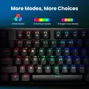 ET 100 % kabelgebundene mechanische Gaming-Tastatur, US-Layout, Blue Switch, USB-kabelgebundene Tastatur, 20 Modi für RGB-Hintergrundbeleuchtung, 104 Tasten in voller Größe, Clicky-Tastaturen, Anti-Ghosting/spritzwassergeschützte Regenbogen-LED-Tastaturen für PC (Schwarz) image 5
