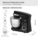 AUCMA staande mixer, 5 liter, 10 snelheidsinstellingen, kantelbare kop, 3-in-1 staande mixer met mengkom, deeghaak, garde en menghaak, mixer voor bakken, taart, brood, pizza, gebak, pasta en de meeste huishoudelijke koks, 400W pure copper AC-motor, (5 liter, zwart) image 10