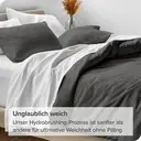 Housse de couette MENDALE - Ensemble de literie de qualité supérieure - Housse de couette 220*240 cm avec taie d'oreiller 80*80 cm - Microfibre douce brossée - Gris foncé et gris clair image 6