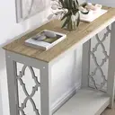 Galano Nova Console Table – Light Grey & Oak – Modern Entryway Table with Storage – Slim Hallway Bookshelf Cabinet – Space-Saving Console for Living Room, Foyer or Bedroom image 3