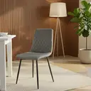 Dining Chairs Argenta Quilted Faux Leather Charcoal 2pcs image 0