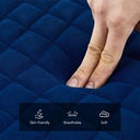 CLIPOP Upholstered Dining Bench, 100 cm Velvet Padded Seat, Ottoman Bench Hallway Bench with Sturdy Metal Legs, Dining Room Bench Seating for Entryway Living Room Bedroom Blue image 4