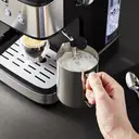 Geepas Barista Espresso Coffee Machine, 20 Bar, Milk Frother Steam Wand, Black & Silver - GCM41521UK image 8