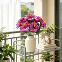 Yuejia Lot de 3 bouquets de fleurs artificielles en soie hibiscus tropical fuchsia - 45 cm image 4