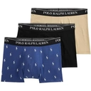 Ralph Lauren Classic Stretch-Cotton Trunk 3-Pack - Black/Beige/Royal AOPP image 0