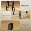 HOMCOM Bar Stools Set of 2, Faux Leather Upholstered Barstools, Industrial Breakfast Bar Chairs with Backrest and Footrest for Kitchen Island, Dining Room, Rustic Brown and Black image 6