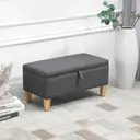 HOMCOM Ottoman Storage Padded Top Charcoal/Natural image 3