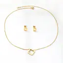 18K PVD Gold Plated Stainless Steel Square Jewelry Set, Geometric Necklace and Earrings image 2