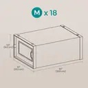 Plastic Shoe Box, 33.5 x 23.2 x 14.3cm, Pack of 18, Transparent and White image 4