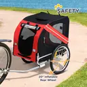 PawHut Folding Dog Bike Trailer Pet Cart Carrier for Bicycle Travel with Hitch Coupler in Steel Frame Red image 6