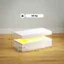 HOMCOM LED Coffee Table with Storage, Modern High Gloss Living Room Table with 2 Drawers, Open Shelf and Remote Control, White image 2