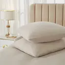 MEEALLHOME Parure de lit en flanelle lavée beige - 1 housse 200 x 220 cm et 2 taies 80 x 80 cm image 4