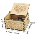 Alphynix 1pc "Can't Help Falling in Love" Music Box, Hand-Cranked Wooden Keepsake with Heart-shaped Lyrics Engraving and Floral Carvings, Vintage Musical Gift for Romantic Occasions image 4