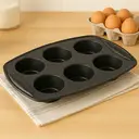 Bakeware 6 Cup Black Silicone Muffin Mould image 2