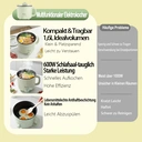 IAGREEA Tragbarer elektrischer Kocher 1,6 L Ramen-Kocher, Ramen-Nudelkocher – Dual Power Mini Ramen-Maker, multifunktionaler Lazy Pot, antihaftbeschichteter Nudelkocher mit Trockengehschutz für Pasta, Nudeln, Eiersuppe, kompakt für Wohnheim und Büro (Grün) image 4