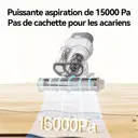 ochama Aspirateur anti-acariens avec stérilisation UV - Nettoyeur de matelas, compartiments séparés pour la poussière et les acariens, élimination des acariens par lumière UV-C, affichage à l'écran en temps réel, aspiration puissante - Pour literie, tapis, maisons avec animaux domestiques, contrôle des acariens, nettoyage domestique image 3