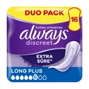 Always Discreet Serviettes pour fuites urinaires longues, paquet de 16 image 0