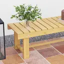 Outsunny Banc de Jardin Bois 2 Places Style Rural Chic110 x38 x35 cm | Assise à Lattes, Sapin pré-huilé image 1