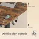Ochama x SONGMICS Bureau Réglable en Hauteur, 160 x 70 cm, Fonction Mémoire, Port USB-C, Marron et Noir image 7