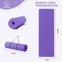Miss Lulu Good Nite Yoga Mat Exercise Mats Workout Pilates Fitness Mat for Women Men Non-Slip Thick 10mm High Density Gymnastics Mats with Carry Strap Tpe 183 x 61 x 1cm (Green/Black) Purple 183*61*1cm image 3