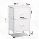 WLIVE Bedside Table, 2 Fabric Drawers Cabinet & Metal Frame, with Easy Pull Handle, Wood Top and Sturdy Steel Frame for Bedroom, Living Room (White) image 2