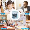 tenwin Electric Pencil Sharpener, Double Hole Battery Operated, for 6-12mm No. 2 / Coloured Pencils, Blue image 5