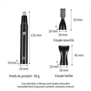 ochama Tondeuse électrique compact pour le nez avec 3 têtes de coupe image 6