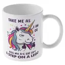 Alphynix 1 Mug blanc 33cl avec citation sans excuse "Prends-moi comme je suis" & licorne impertinente, cadeau de Noël ou Thanksgiving attitude audacieuse,Le cadeau de la saint-valentin, cadeau d’anniversaire image 3