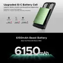 DOOGEE Blade 10 Energy Rugged Smartphone, 10.7mm Ultra-Thin, 6150mAh Battery, Android 15, 24GB RAM+128GB ROM, 6.56 in 90Hz Screen, 16MP+8MP Cameras, NFC, Dual SIM, Face ID image 6