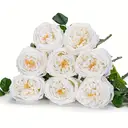 Yuejia 2Pcs 17.71in/45cmArtificial Austin Tea Rose Latex Simulation Flower Really Touch Wedding Banquet Family Party Garden Flowers Arrangement Decor(white) image 3