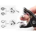 100pcs  Metal Prong Ring Snap Fasteners  silver Press Studs Stainless Steel Plier DIY Clothes Tools，Free button storage box image 5