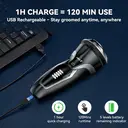 Lachen RMS7109-USB-BLK Men's USB Rechargeable Electric Shaver Black Portable Cordless Razor image 1