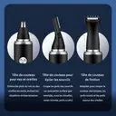 Sparoma Tondeuse Nez & Visage 3-en-1 Homme – Tondeuse Nez et Oreilles avec Tondeuse Sourcils & Précision, Moteur 7800 RPM, Autonomie 120 min, IPX7 Étanche, Lames Inox, Affichage LED, Recharge USB-C – TC-016, Noir image 5