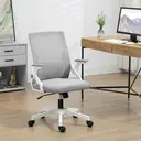 Vinsetto Mesh Office Chair, Desk Chair with Lumbar Support, Flip-up Armrest, Swivel Wheels, Adjustable Height, Grey image 3