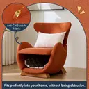 URBAN MEUBLE Fauteuil de salon design aspect requin-baleine, Tissu rouge brique, 66 x 69 x 76 cm image 8
