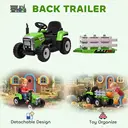 HOMCOM Kids Electric Car, 12V Electric Ride on Tractor and Trailer with Detachable Trailer Remote Control, USB, Horn, Lights, image 7