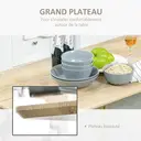 HOMCOM Table à manger design industriel grand plateau dim. 120L x 60l x 75H cm pieds métal noir en épingles MDF aspect chêne clair image 2