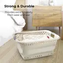 Tower Collapsible Laundry Basket with Pop-Up Design 42L, Latte image 8
